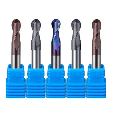 텅스텐 강철 카바이드 알루미늄 끝 연삭 200 밀리미터 6 Hrc 55 라운드 R3 4 플루트 Hrc 45