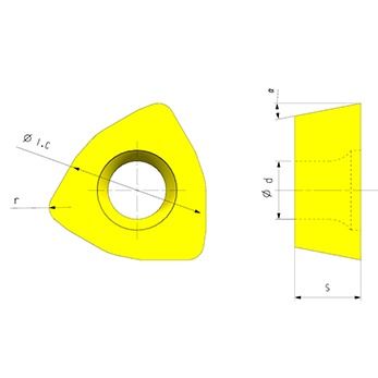 WPGT 모델 CNC 밀링 인서트, 직경 9.525mm, 두께 4.2mm, 고정밀 가공용