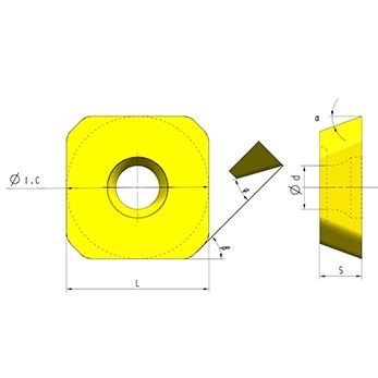 고정밀 CNC 밀링 인서트, 20° 각도, 공차 ±0.025, 길이 13.308mm, 높은 안정성