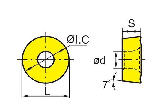 내구성 있는 RDMT CNC 삽입 7° 각과 정밀 가공 용도 ±0.08-±0.18
