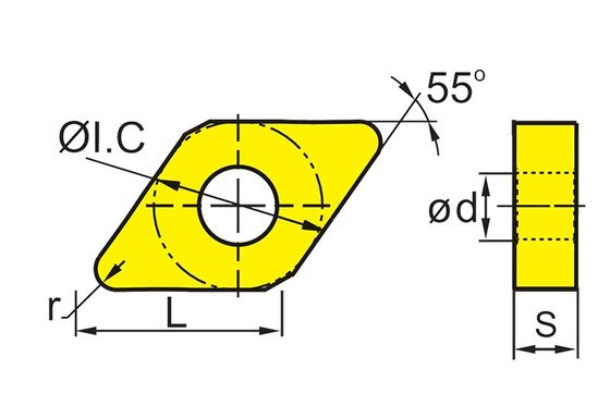 고성능 정밀 대지 DCMT CNC 삽입기 금속 및 비금속 가공용으로 55° 각 D와 7° 각 C