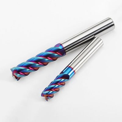 스테인리스 스틸 가공용 nACo4 코팅을 가진 4 플루트 텅프렌 탄화물 끝 밀