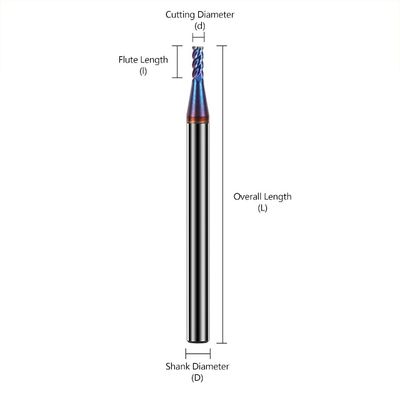 스테인리스 스틸 가공용 nACo4 코팅을 가진 4 플루트 텅프렌 탄화물 끝 밀