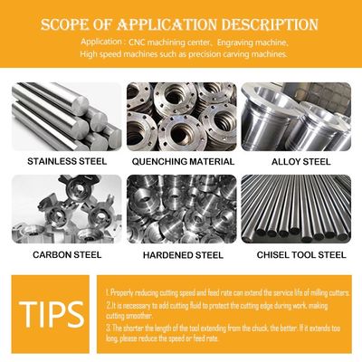 스테인리스 스틸 가공용 nACo4 코팅을 가진 4 플루트 텅프렌 탄화물 끝 밀