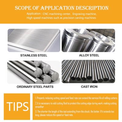 70° 강도 HRC 4 플루트 텅스텐 탄화물 끝 밀링 Alnovz3 코팅으로 스테인리스 스틸 CNC 프레싱 커터에 특화