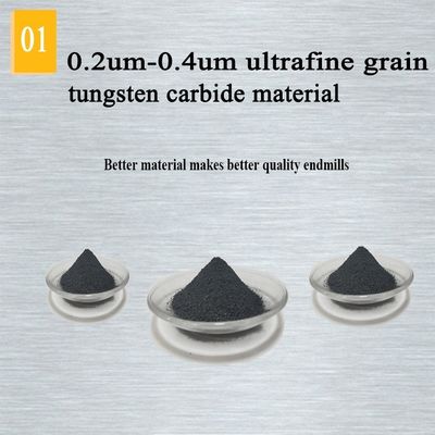 텅스텐 강철 카바이드 알루미늄 끝 연삭 200 밀리미터 6 Hrc 55 라운드 R3 4 플루트 Hrc 45