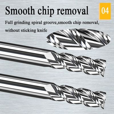 1 밀리미터 CNC 텅스텐 카바이드 끝 연삭 Hrc55 알루미늄 끝 연삭 공장 삭감 도구