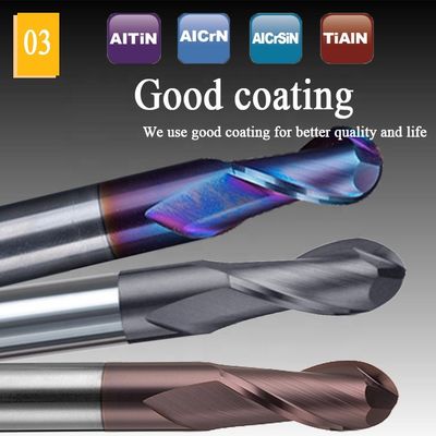 커터들을 분쇄하는 CNC 텅스텐 카바이드 끝 연삭 2 밀리미터 12 밀리미터 6 밀리미터 200 밀리미터 6 볼노즈 볼 코